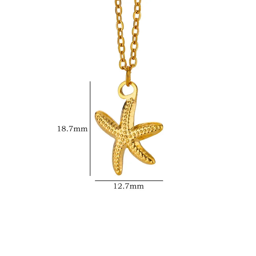 Freshwater Pearl Jewelry Set Shell Starfish Star Necklace Anklet Sets For Women Fashion Stainless Steel Chain Party Daily Gifts