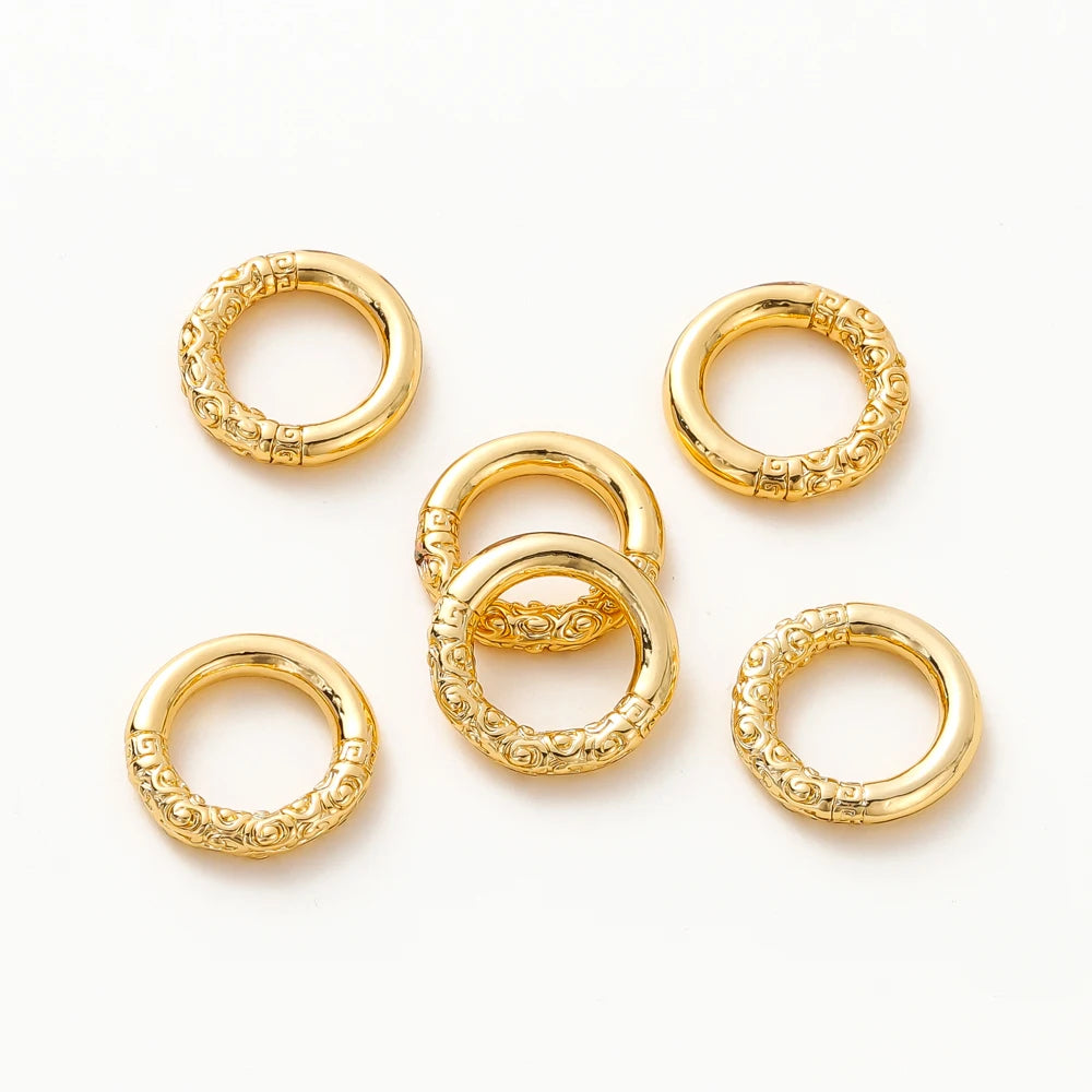 10 unidades/lote, anillos de metal grandes redondos chapados en oro de 18 quilates, hebillas de cierre en D para cinturones de cuero, bolsos, prendas de vestir, manualidades, fabricación de joyas