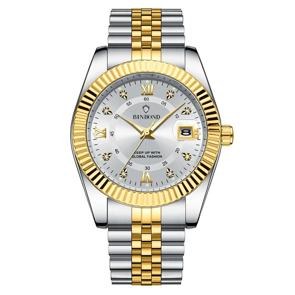 Relojes de Pulsera de Cuarzo de Moda Marca de Lujo Reloj de Diamantes de Alta Calidad Para Hombre Regalos Relojes Automáticos Digitales Para Hombres Reloj de Oro para Hombres