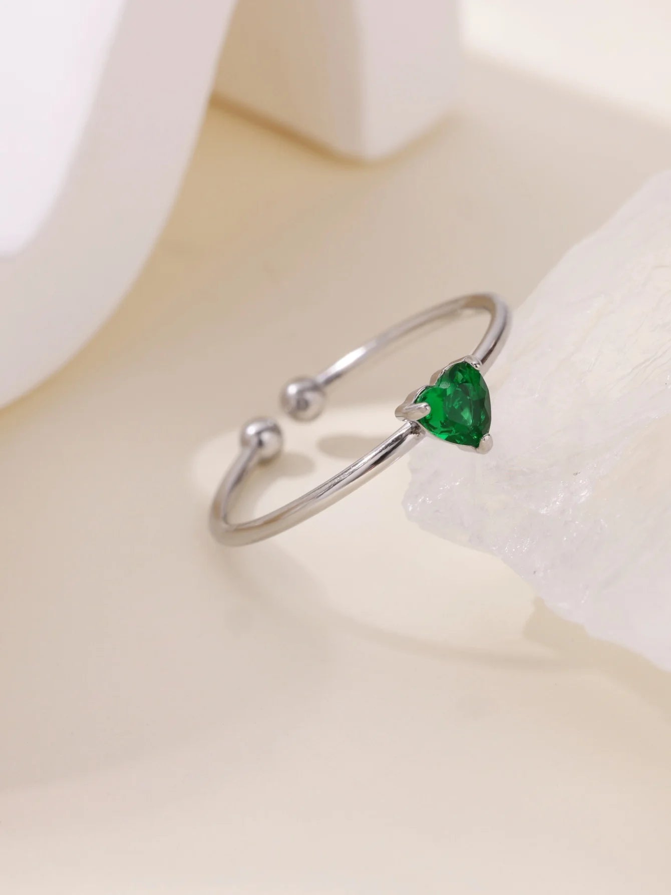 Mode Zirkon Herz Geburtssteinringe für Damen Edelstahl Goldfarbe Geburtssteinring Ästhetischer Hochzeitsschmuck Geschenk