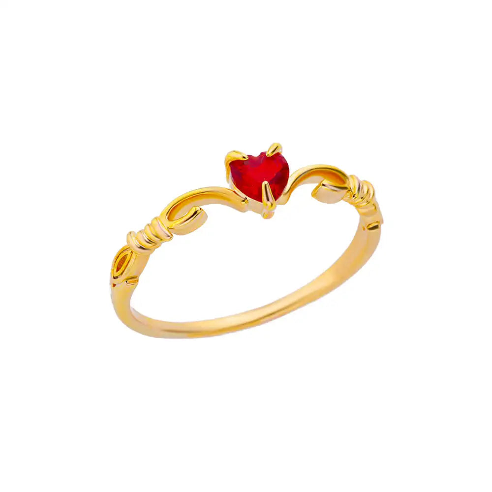 Punk Rote Zirkon Herzringe für Frauen Edelstahl Goldfarbe Günstiger Offener Ring 2025 Neue Mode Hochzeit Paar Schmuck Geschenk