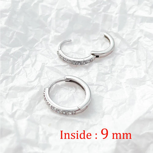 2 Stück Edelstahl Minimal Kristall Zirkonia Creolen Gold Silber Farbe Kleine Huggie Knorpel Ohrring Piercing Schmuck