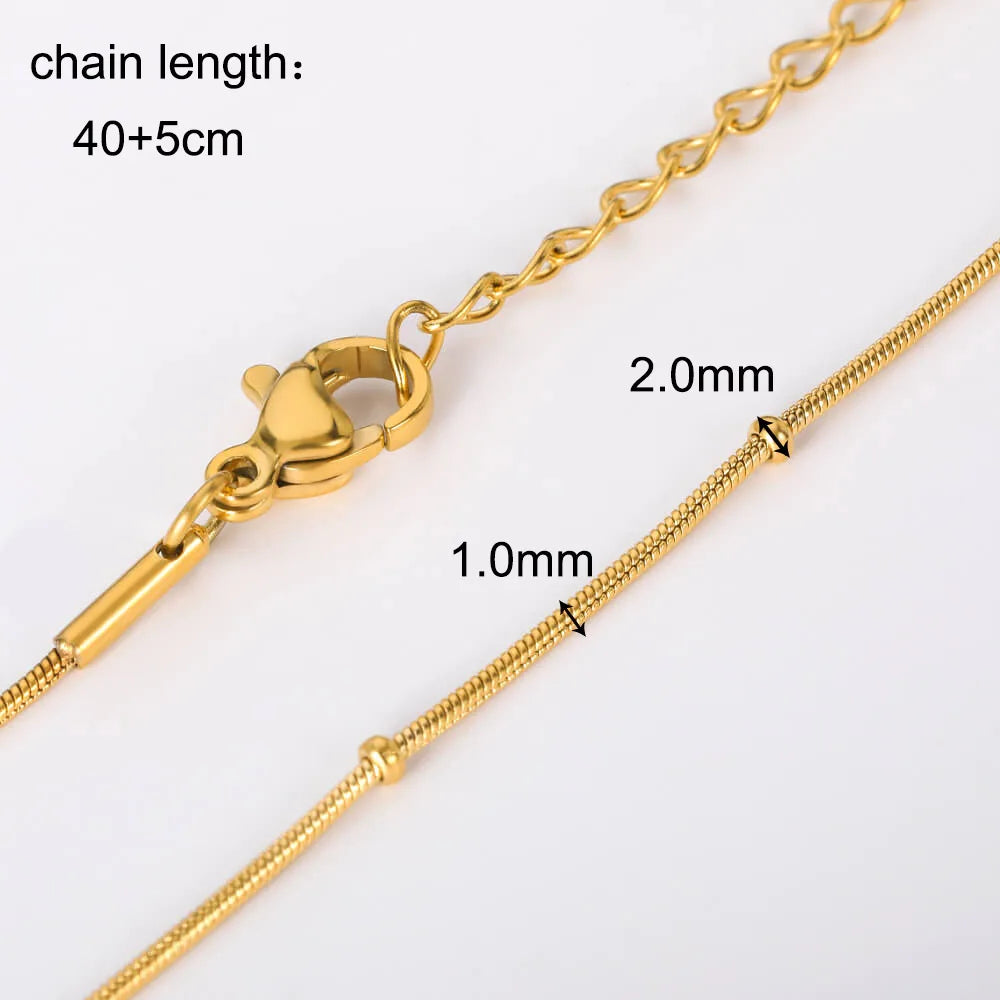10pcs/Lot 45cm Stainless Steel Golden/Silvery Color 304 Chains Necklace Women Jewelry Making Accessories DIY Handmade Supplies