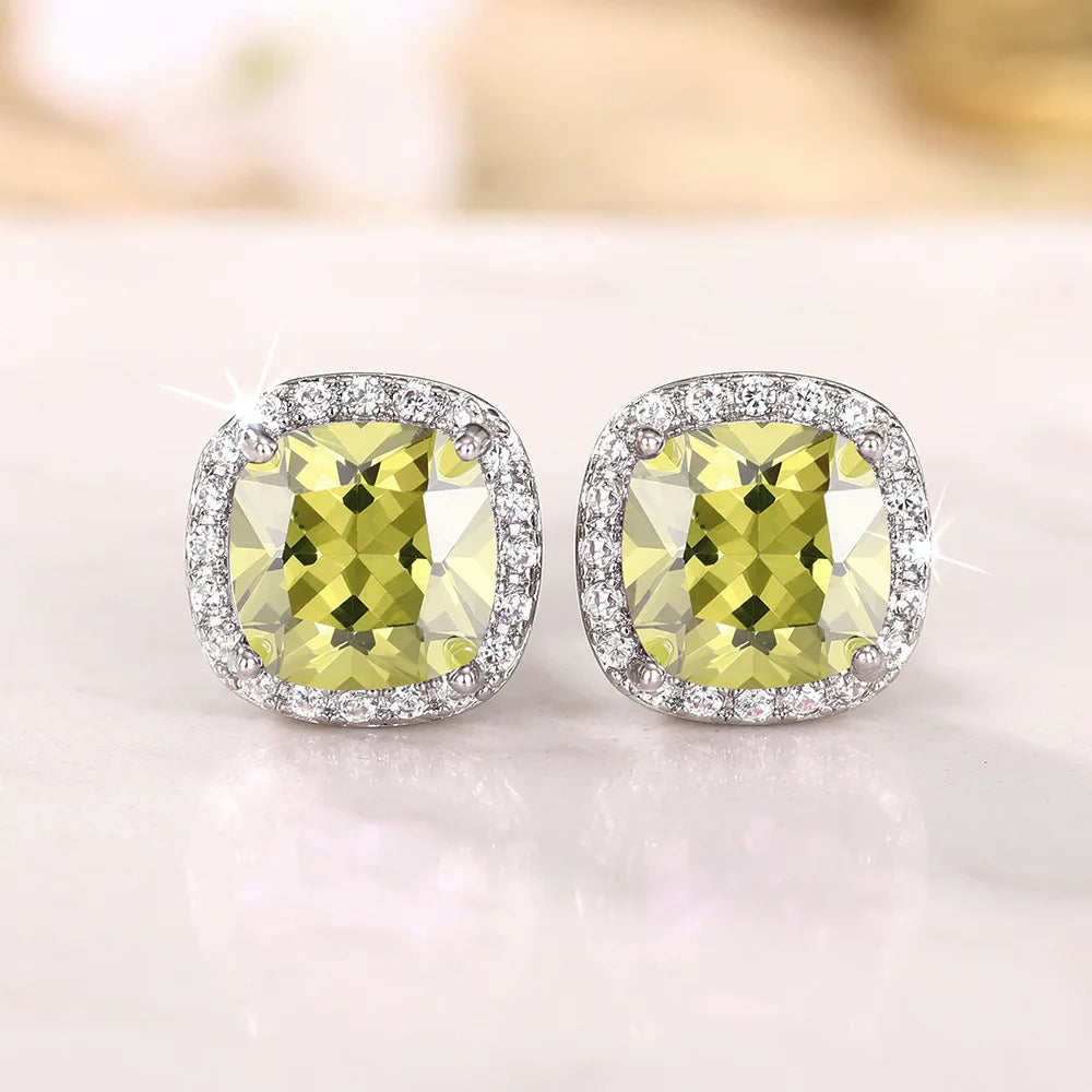 Neue Hellweiß/Gelb/Pink CZ Ohrstecker für Damen, modischer, schlichter Schmuck, hochwertige Hochzeit, Verlobung