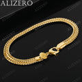 ALIZERO 925 Sterlingsilber 18K Gold 6mm Kette Querliegende Armbänder für Damen Herren Hochzeit Bankett Party Geschenk Modeschmuck