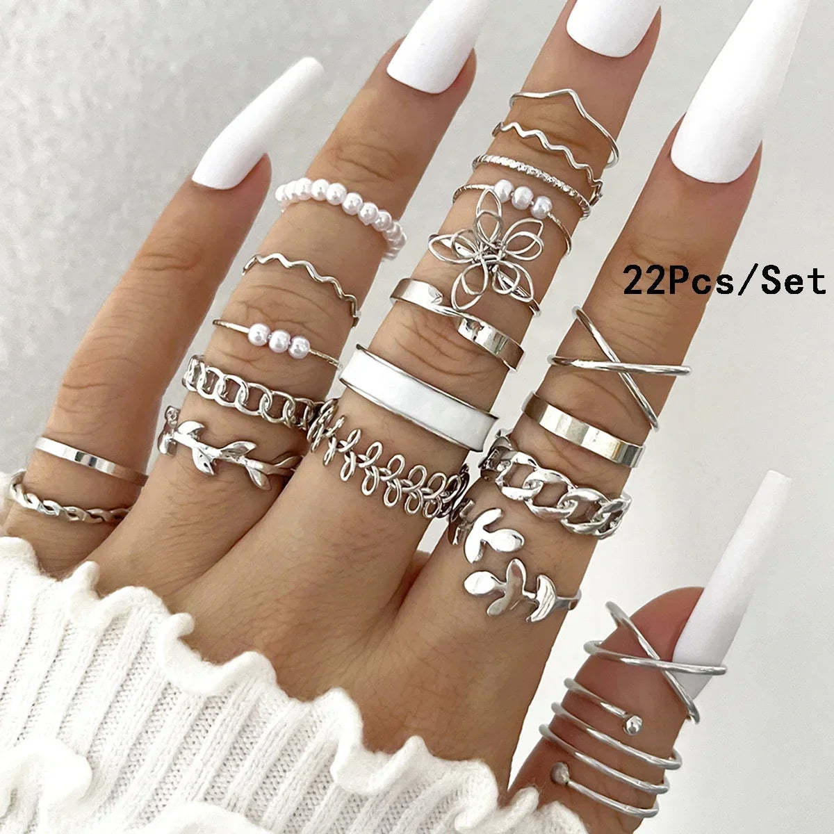 30-teiliges Fingerring-Set in Goldfarbe für Damen, böhmische geometrische Fingerringe, Mädchen, Hochzeit, Party, Schmuckgeschenk