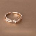 925 Sterling Silber Kreuz Verknotung Zirkon Ringe für Frauen Mädchen Hochzeit Luxus Schmuck Accessoires Schmuck Argent 925
