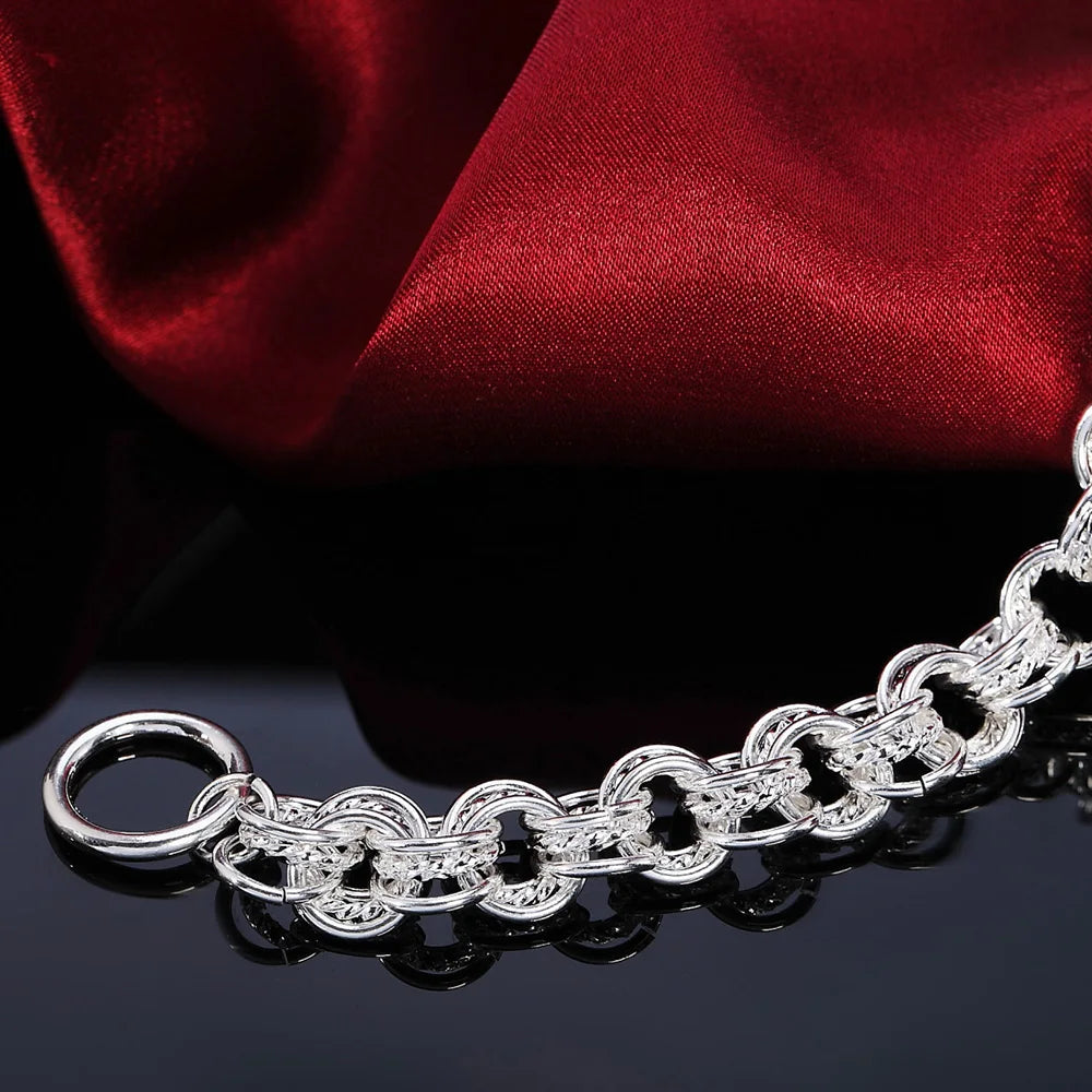 Mode 925 Sterlingsilber Ring Runde Armbänder Für Frauen Männer Hochzeit Luxus Qualität Schmuck