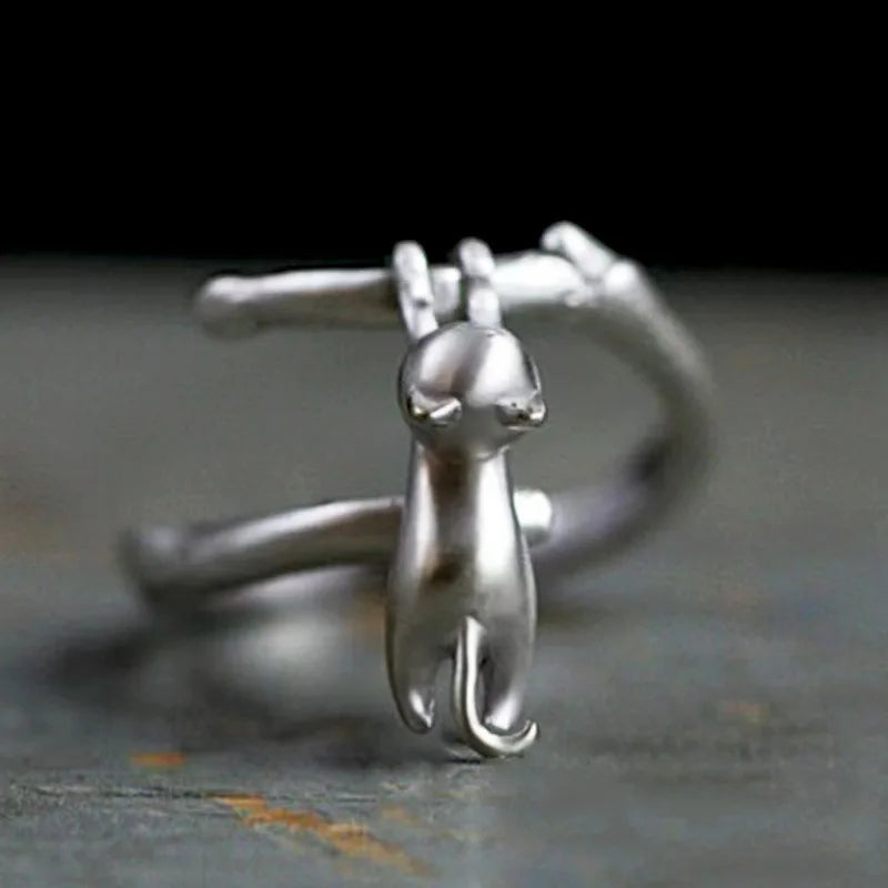 925 Sterlingsilber Katze Ast Verstellbare Ringe Für Frauen Hochzeit Hochwertiger Schmuck Accessoires Schmuck Argent 925