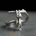 925 Sterlingsilber Katze Ast Verstellbare Ringe Für Frauen Hochzeit Hochwertiger Schmuck Accessoires Schmuck Argent 925