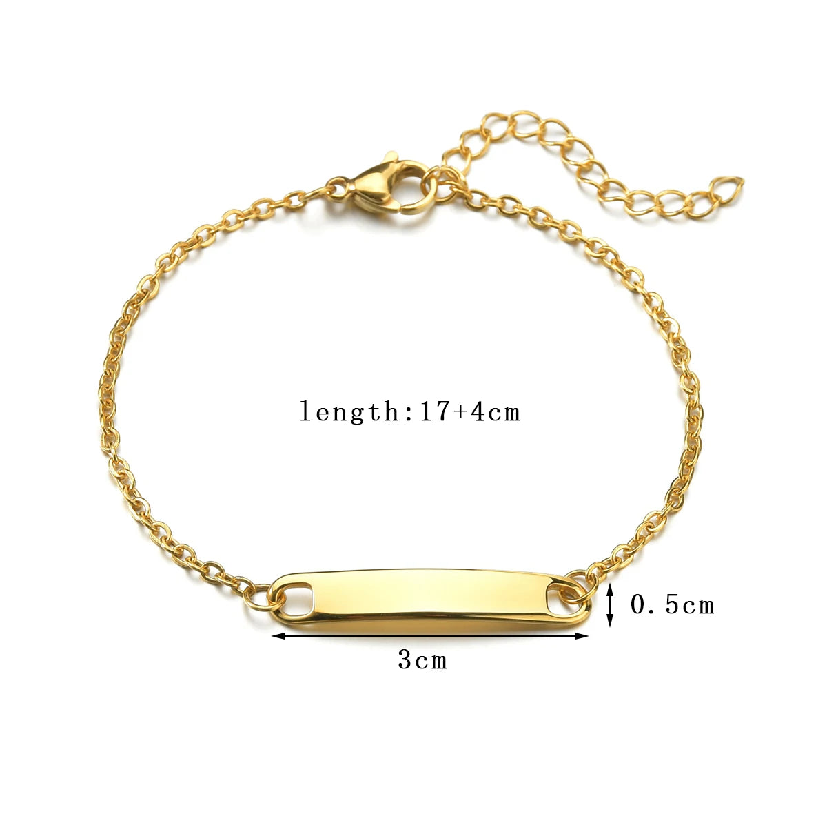 Akizoom Punk Gravur Name Personalisierte Armbänder Goldfarbe Edelstahl Dicke Handkette Individuelles Paar Herren Damen Schmuck Geschenk