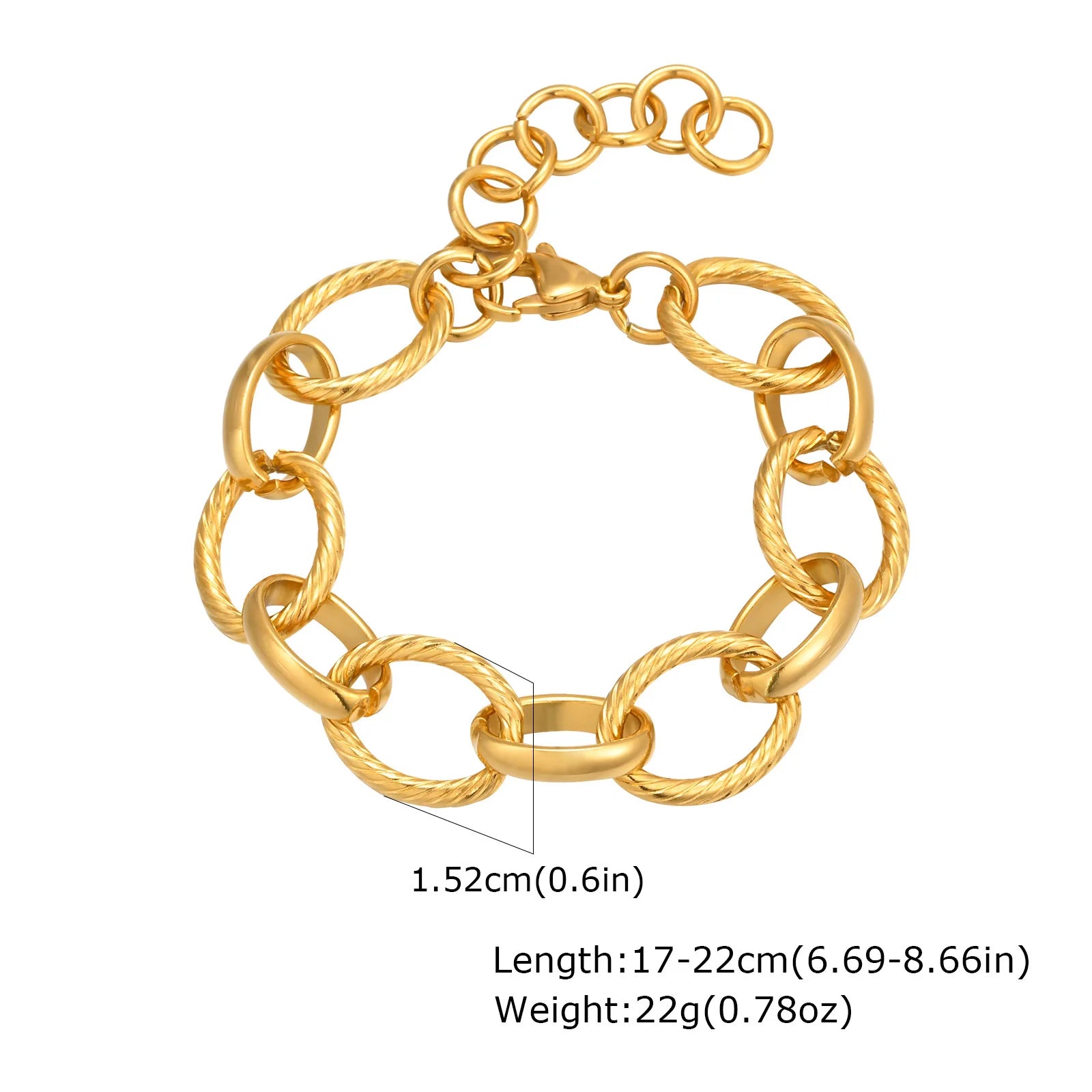 Klobiges Edelstahl-Gliederarmband für Damen, vergoldete Layering-Armbänder Armband Wasserdichter Schmuck