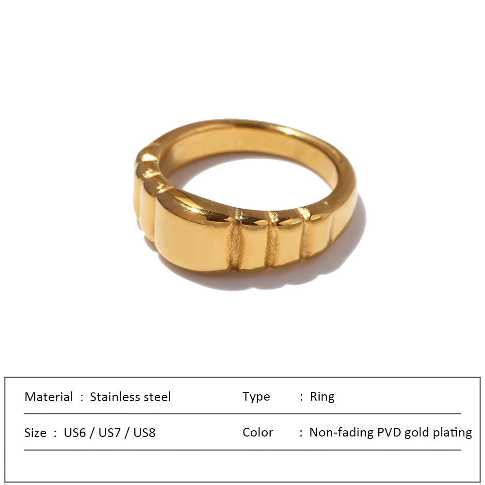 Anillo de acero inoxidable impermeable para mujer, anillo de corazón que no se decolora, anillos de metal elegantes, joyería sencilla, novedad, venta al por mayor, Dropshipping
