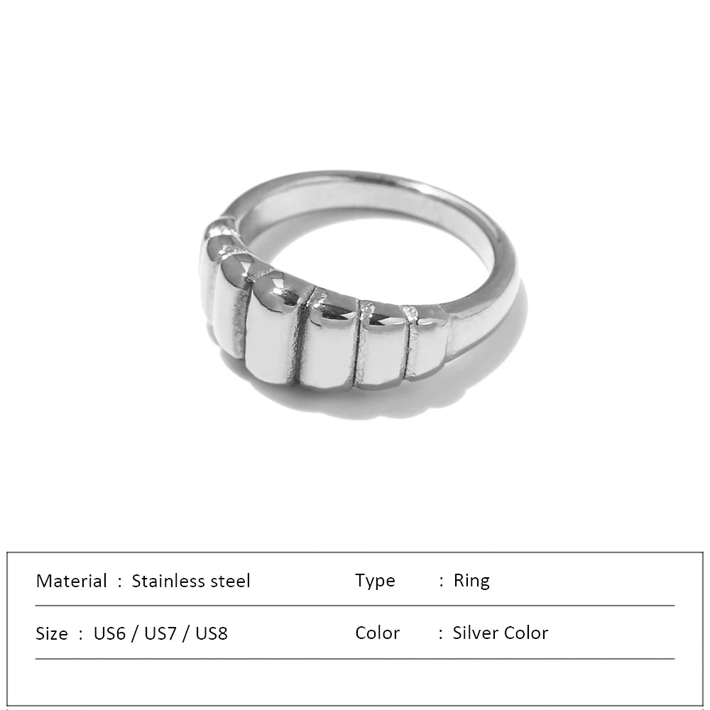 Anillo de acero inoxidable impermeable para mujer, anillo de corazón que no se decolora, anillos de metal elegantes, joyería sencilla, novedad, venta al por mayor, Dropshipping