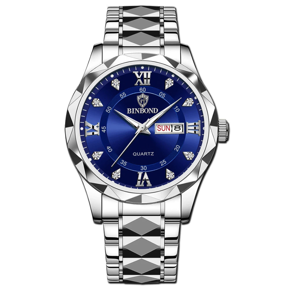 Nuevo Oro Negocios Cuero Casual Diamante Reloj Hombres Lujo Relojes Automáticos Relojes de Pulsera de Moda para Hombres Cuarzo Orologi Uomo