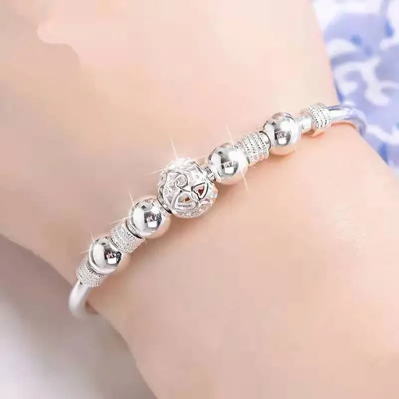 Charms 925 Sterling Silber Luxus Glücksperlen Armbänder Armreifen für Frauen Mode Klassische Party Hochzeit Schmuck Verstellbar