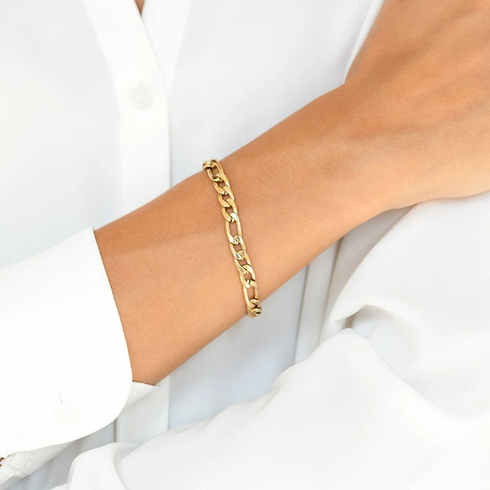 SUNIBI Klassische Schlangenkettenarmbänder für Damen, Trendige Mode, Edelstahl-Kubakettenarmband, Trendige Damengeschenke, Schmuck