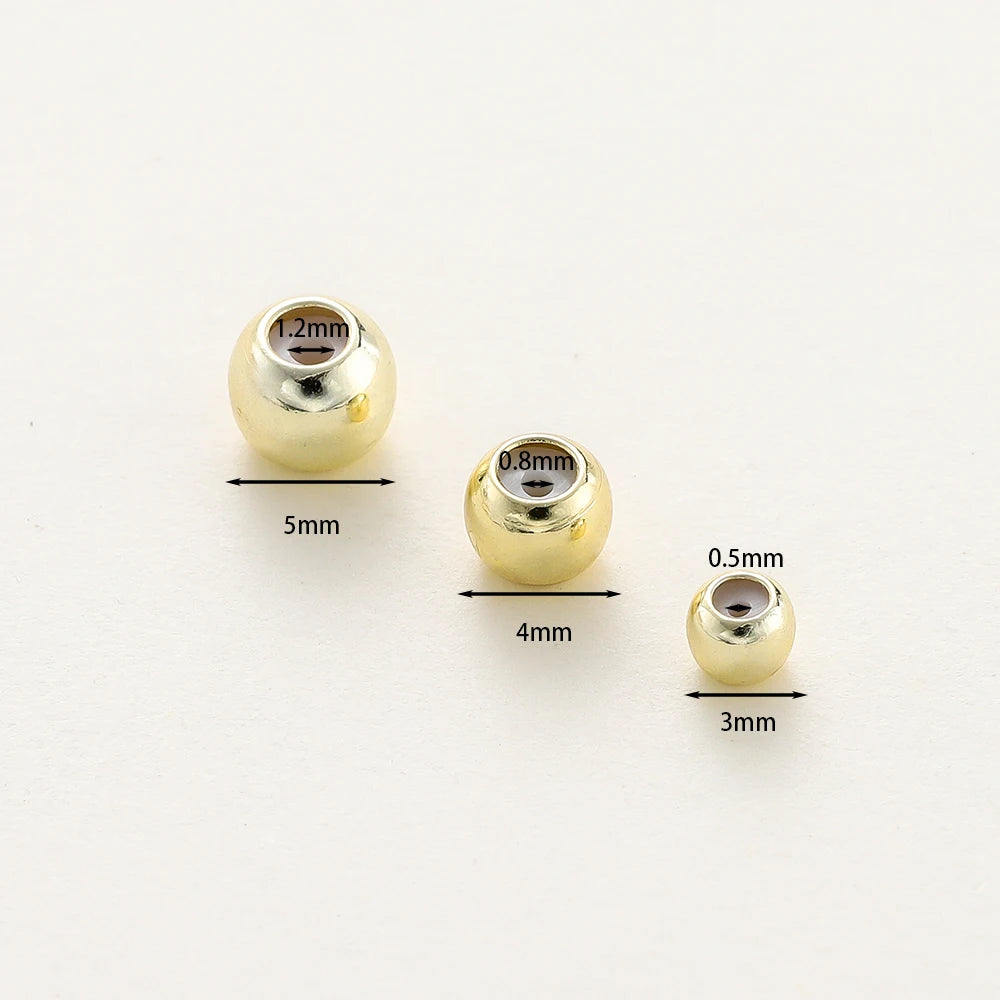 10 unidades/lote de cuentas ajustables chapadas en oro real de 14K 18K con tope de resina, cuentas espaciadoras, cuentas de posicionamiento para la creación de joyas