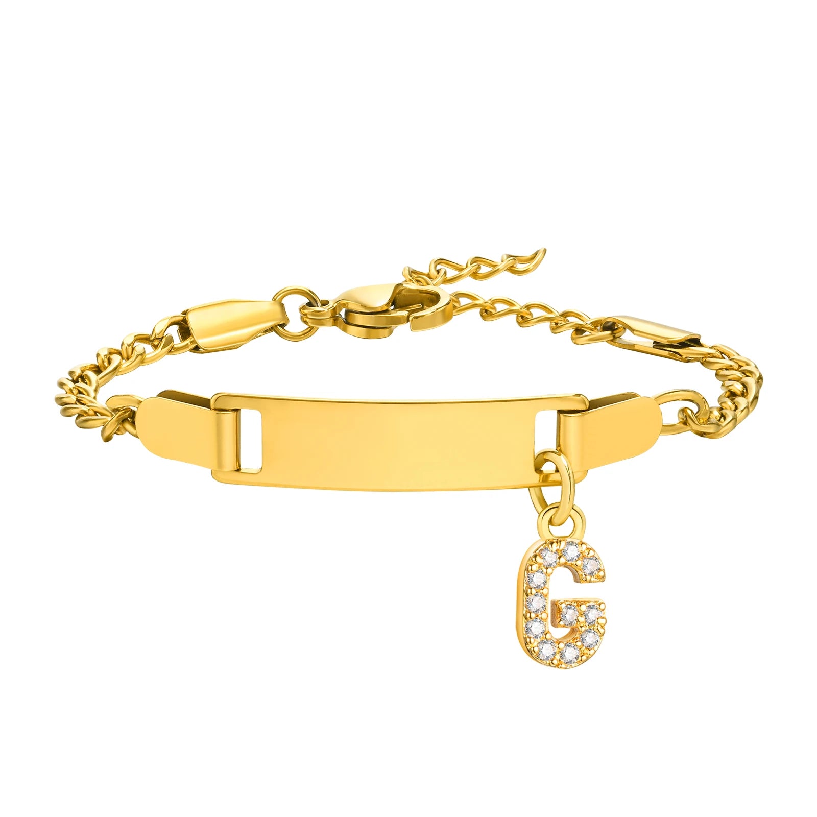 Personalisiertes Namensarmband mit Initialen für Jungen Mädchen, kostenlose Gravur Datum ID Armband Geburtstagsgeschenk