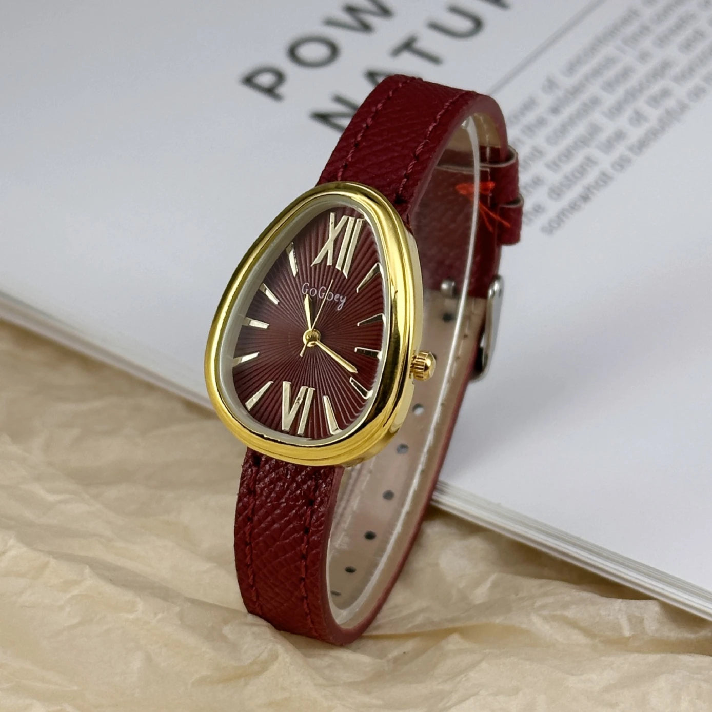Famoso reloj de cuarzo de marca para mujer, regalo de lujo, reloj de pulsera de cabeza de serpiente para mujer, reloj de pulsera de moda con correa de cuero rojo, Dropshipping