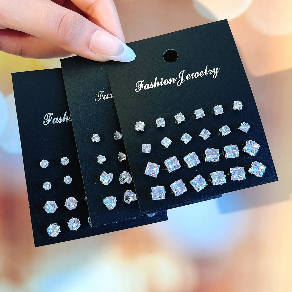36 Paar Einfache Glänzende Strass Ohrstecker Set für Damen Mode Kristall Zirkon Perlen Ohrringe Neue Schmuck Accessoires Geschenke