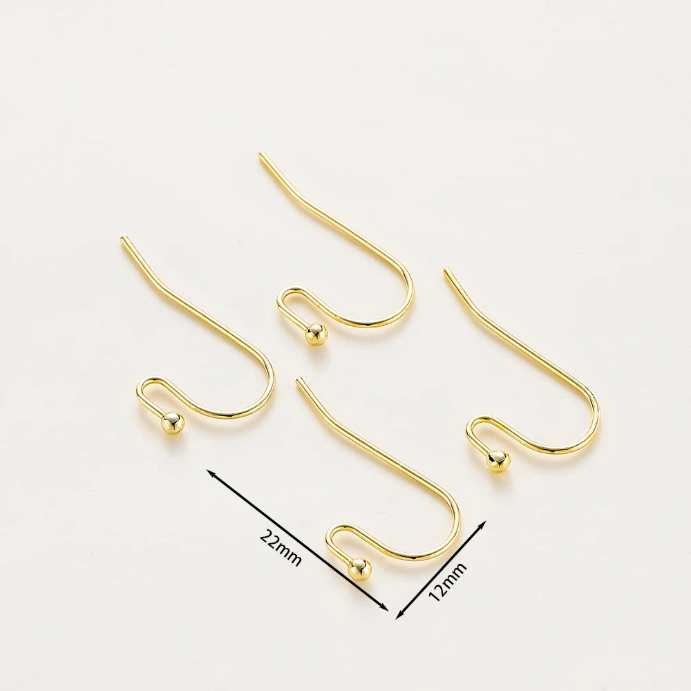 20 unidades/lote 6 estilos 14K 18K Alambres chapados en oro para pendientes con gancho para la oreja Suministros de cierres para pendientes para la fabricación de joyas DIY