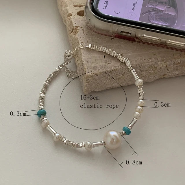 VENTFILLE 925 Silver Double Layer Pearl Bracelet for Women Girl Design Bead Korean Jewelry Dropshipping