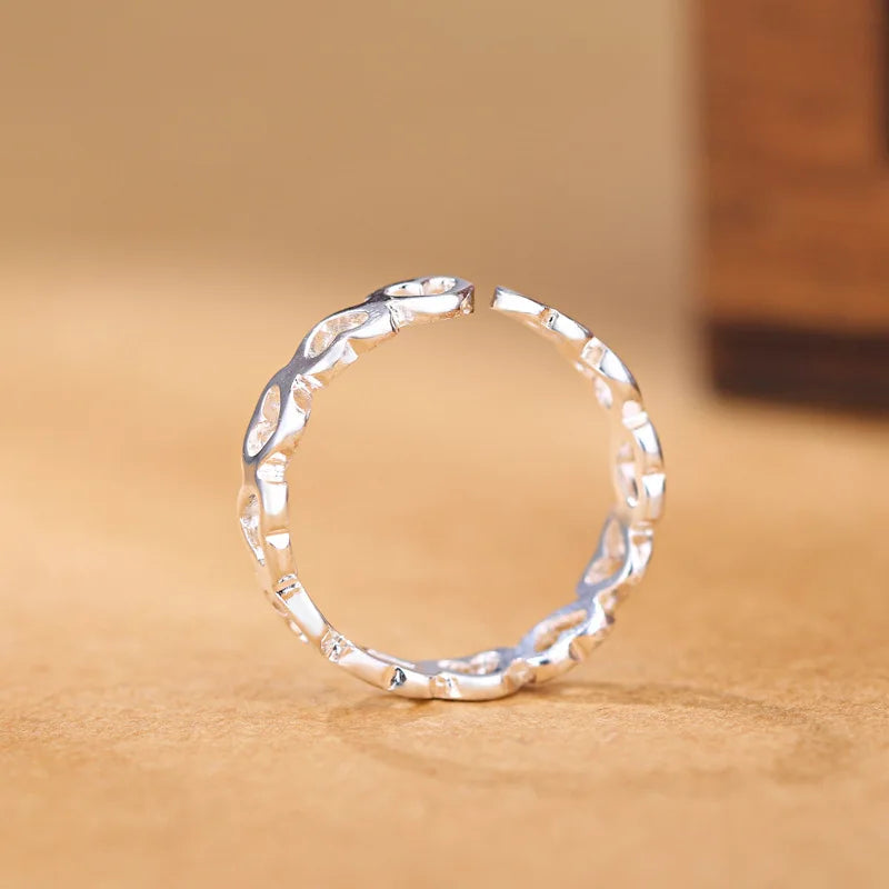 925 Sterlingsilber Herz Verstellbare Ringe für Frauen Verlobung Hochzeit Luxuriöser Schmuck Accessoires