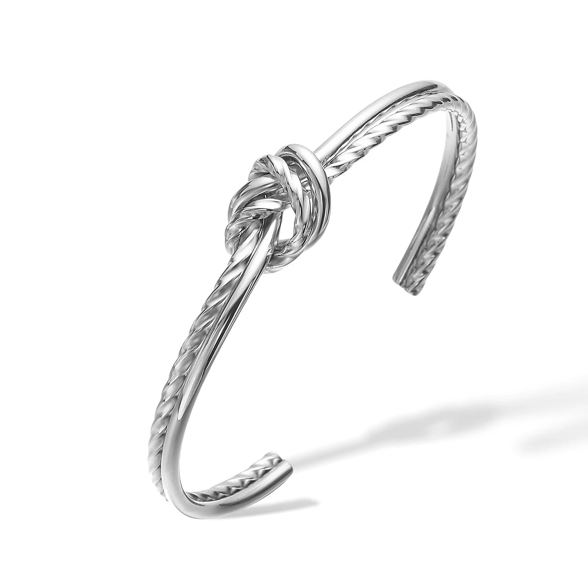 NEWBUY 2026 New Arrival Silver/Gold Color knot Design Bangles For Women Non-Fading Stainless Steel Jewelry