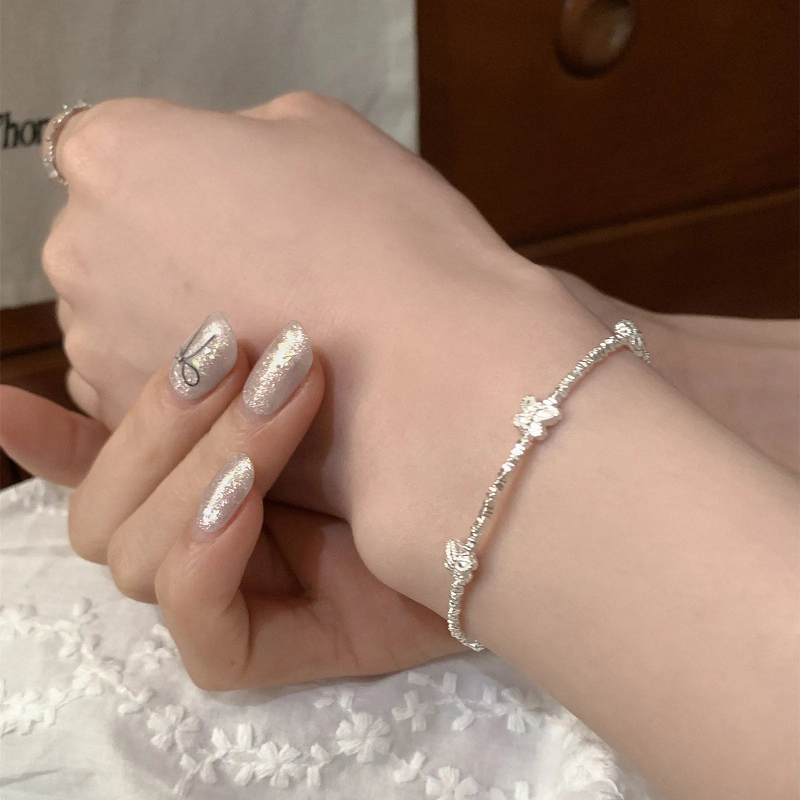 925er Sterlingsilber Sternperlen Armband für Frauen Fragmentiertes Silber Süß Romantisch Vielseitig Trend Schmuck Geschenke Dropshipping