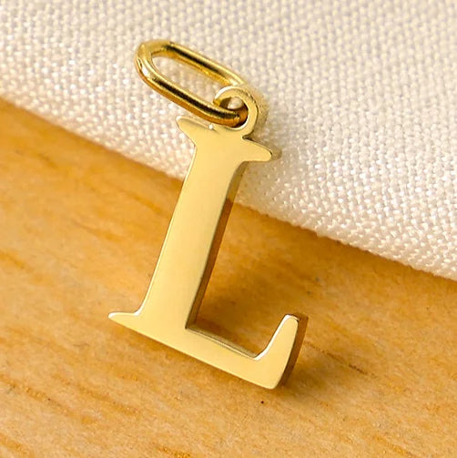 10PCS 26 Letters Stainless Steel Cut Alphabet Pendant for DIY Woman Necklace Ladies Jewelry Accessories Wholesale Dropshipping