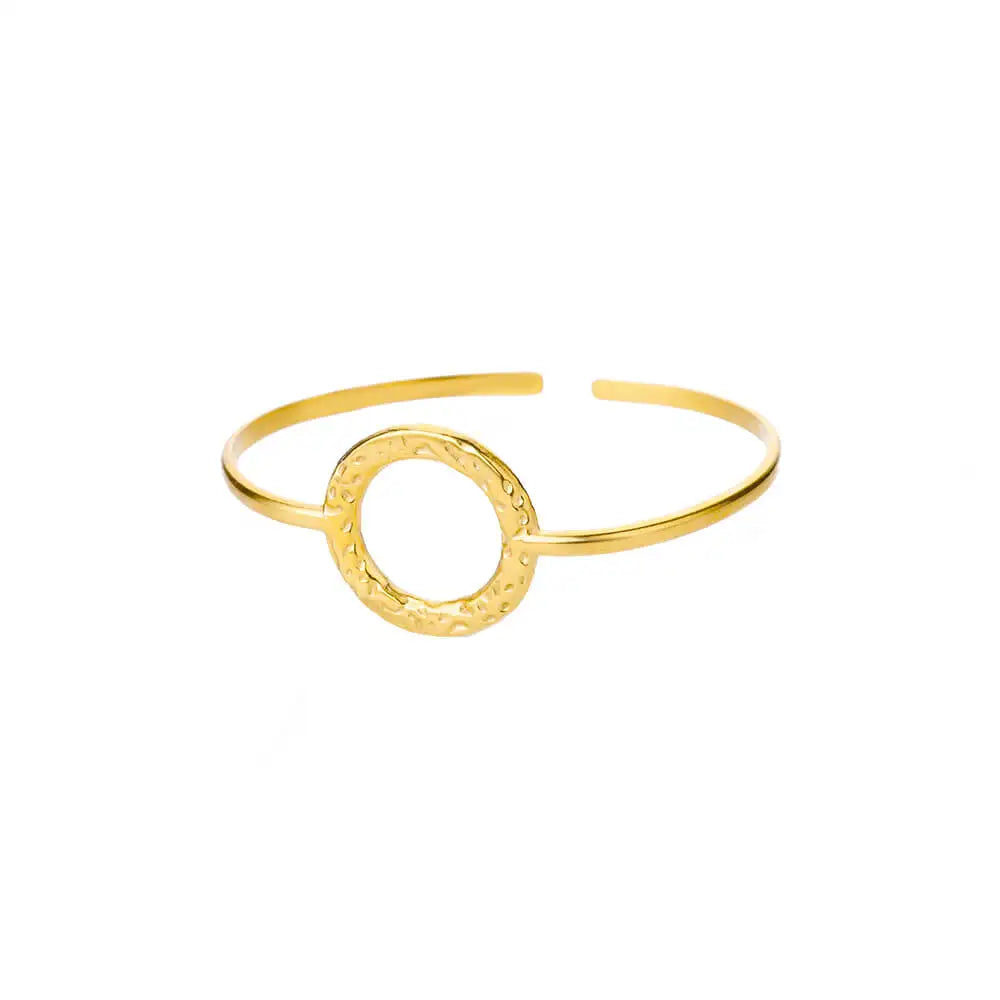 Exquisites klassisches Armband mit Wellenmuster für Damen, Manschettenarmband, goldfarben, Edelstahl, Handschmuck-Geschenk