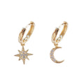 SUNIBI Edelstahl Tropfenohrringe für Damen Mädchen Stern Mond Anhänger Ohrringe Mode Party Geschenke Hochzeit Schmuck Großhandel