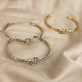 Damen Armreifen Gedrehte Wickelknoten Armband Punk Edelstahl Schmuck für Männer Frauen Arm Manschette Armbänder Armreif Accessoires
