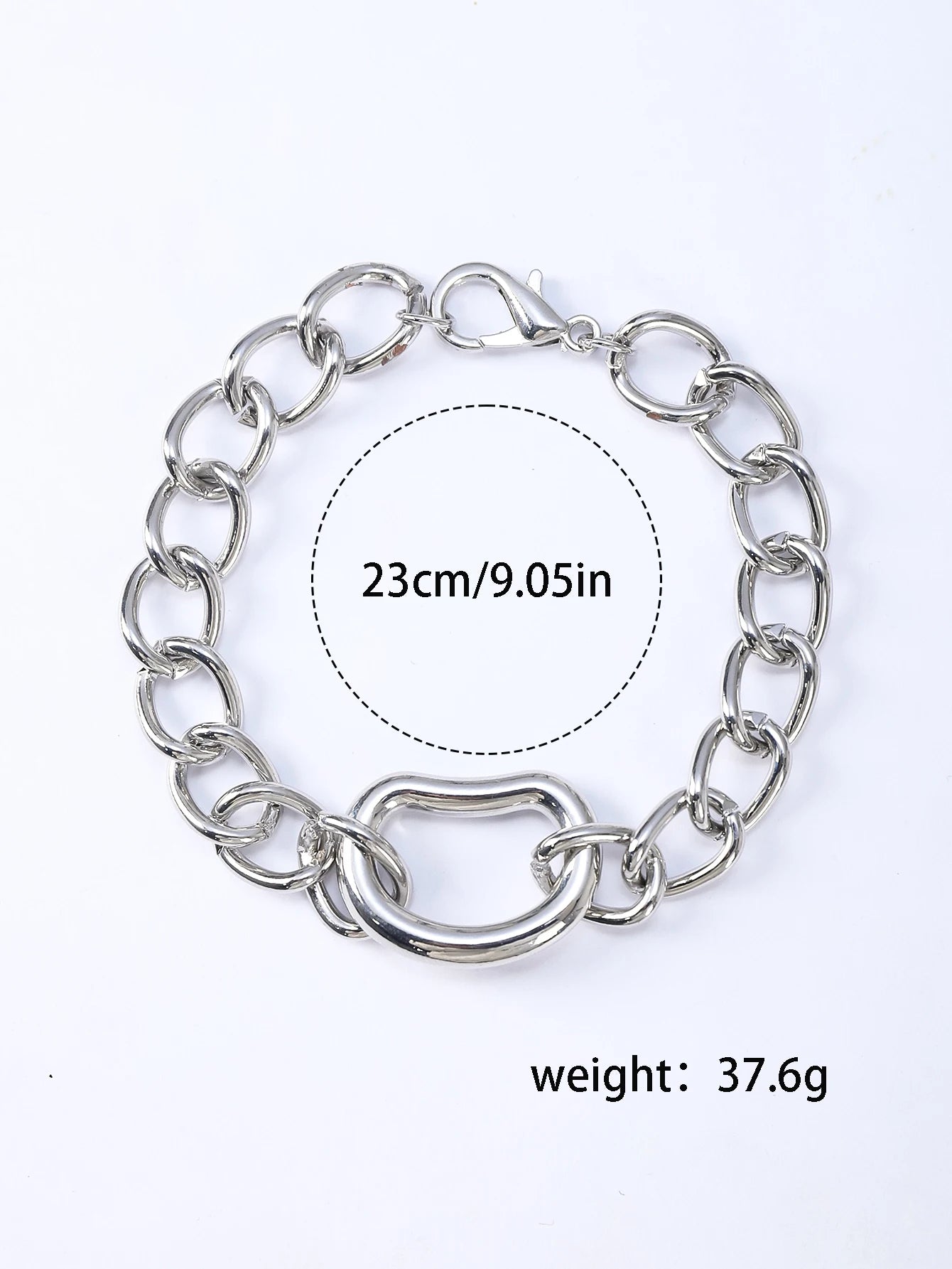 Unregelmäßige geometrische Kreis-Kettenarmbänder für Frauen, modische Armbänder aus gold-silberfarbenem Edelstahl, wasserdichter Schmuck