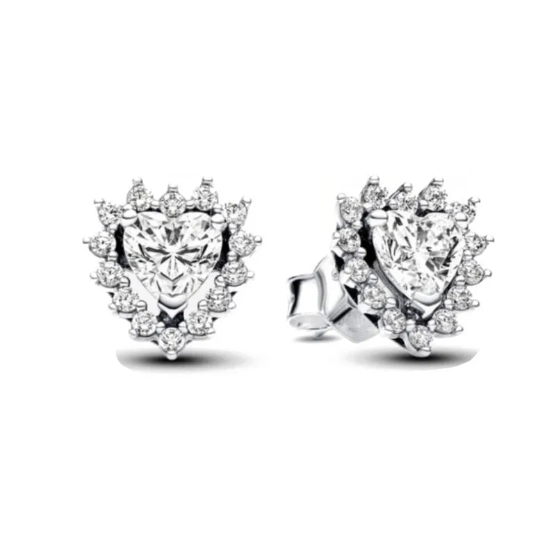 Weihnachten Neu 925er Silber Schmetterling Blau Herz Rot Zirkonia Ohrstecker, Passend für Damen Charm Schmuck Geschenke Hochzeit