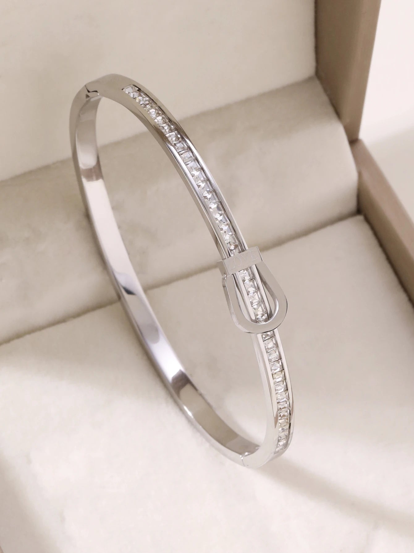 1 Stück/Set Damen Hochzeitsschmuck Party Feiertag Valentinstag Geschenk Edelstahl Armband 18K vergoldet Armband