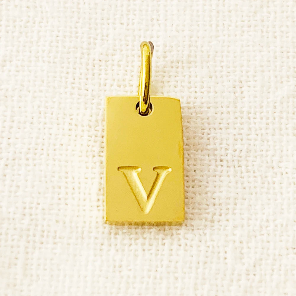 SUNIBI Dije de dije del alfabeto para collares, joyería de acero inoxidable, accesorios de letras grabadas DIY, joyería de moda para mujer