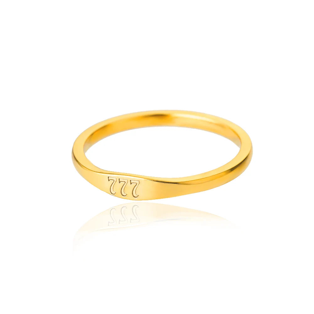 111 222 333 444 555 666 777 999 Engelszahlenringe für Damen Edelstahlring Vintage Ästhetik Retro Schmuck anillos 2025