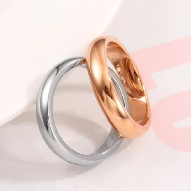 4mm Edelstahl Schlicht Glatt Bequemer Ehering für Damen Herren Größe 4-12