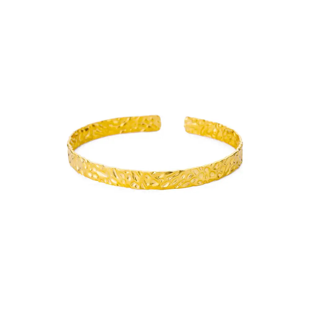 Exquisites klassisches Armband mit Wellenmuster für Damen, Manschettenarmband, goldfarben, Edelstahl, Handschmuck-Geschenk