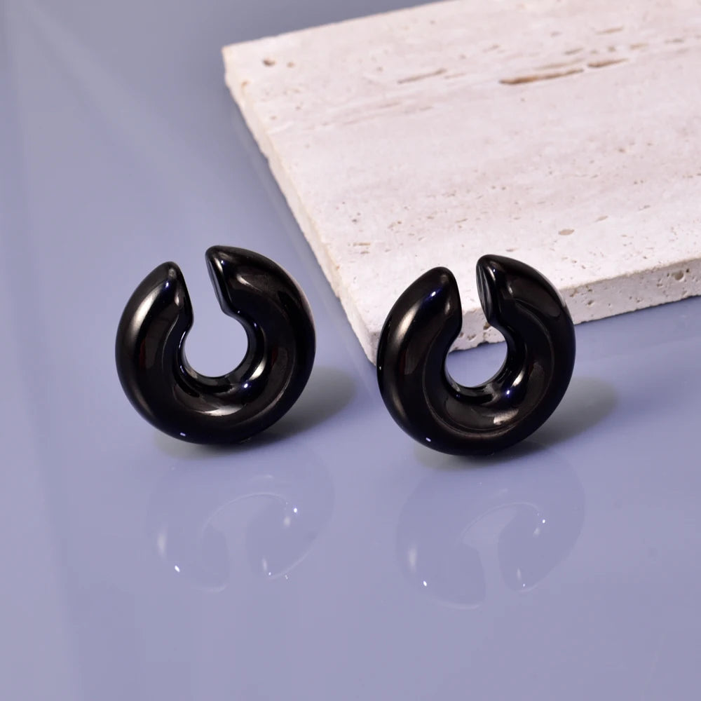 02 INS net red with stainless steel thick round tube hollow ear ring ear clip accessories wholesale