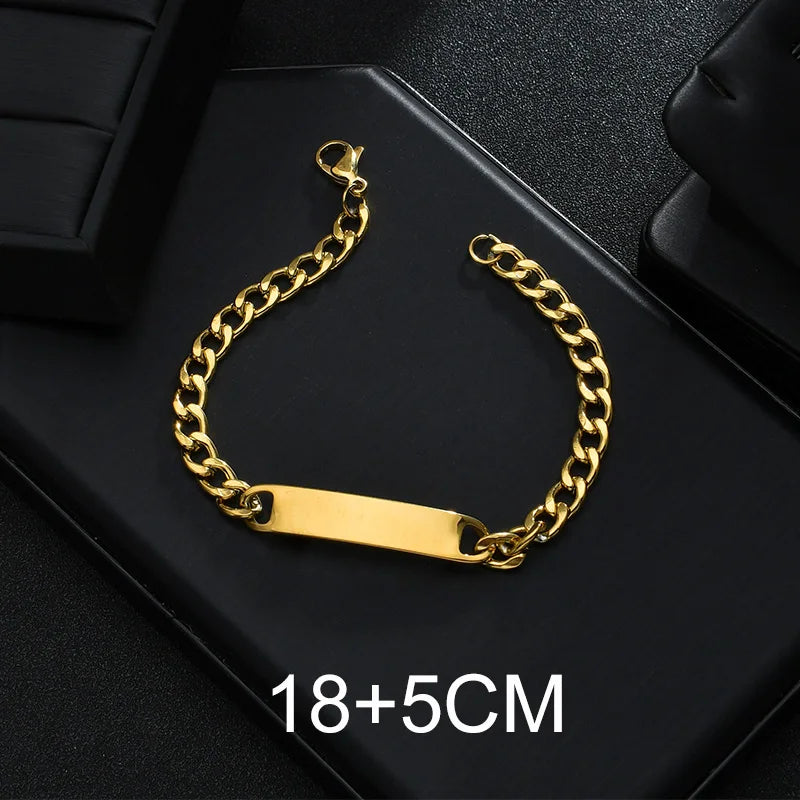 Bluelory personalisiertes Armband für Herren und Damen, Edelstahl, verschiedene Stile, leeres Namensschild, Herzarmband, Party-Schmuckgeschenk