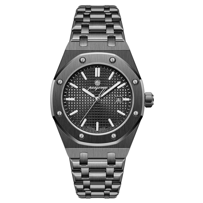 PAAZOMU Reloj de Pulsera de Lujo para Hombre, Resistente al Agua, Luminoso, con Fecha, de Acero Inoxidable, Relojes de Cuarzo de Moda para Hombres, Reloj