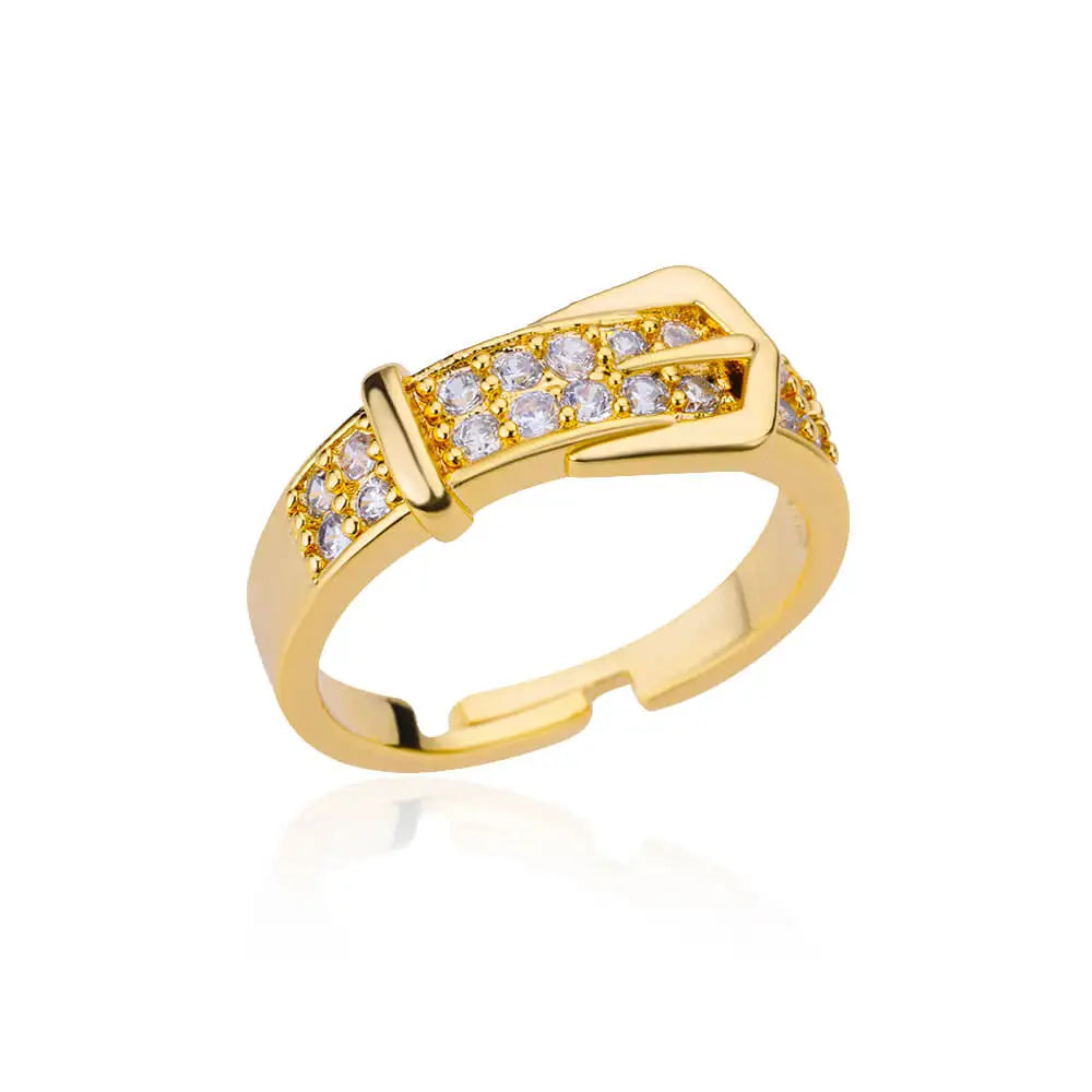 Zirkonsteinringe für Frauen Edelstahl Goldfarbe 2024 Neuer Trend Ehering Schmuck Geschenk bague femme anillos mujer