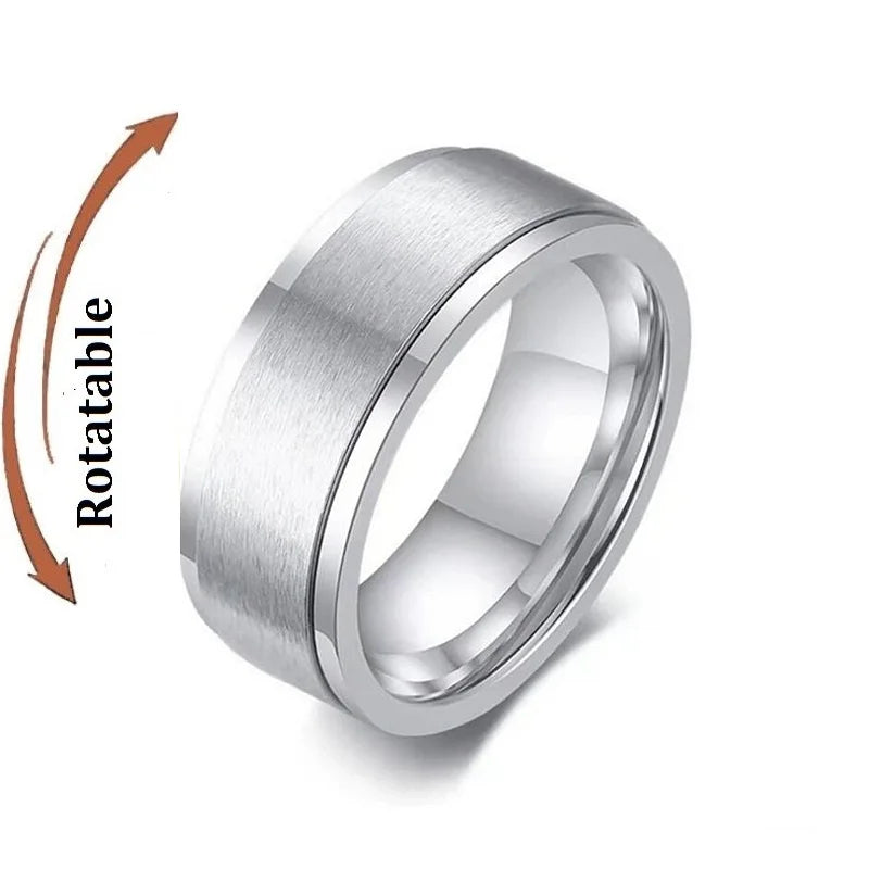 Stainless Steel Star Moon Anxiety Relaxing Cool Ring For Couples Spinner Fidgets Joint Rings Accessories Anillo Antiestres