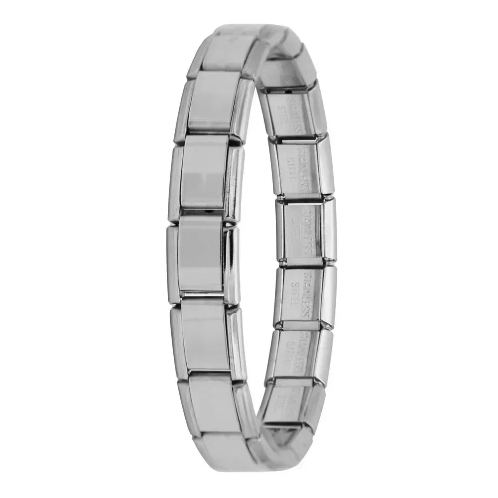 Hapiship Neue Damen Schmuck 9mm Breite Italienisches Elastisches Charm Armband Mode Edelstahl Armreif ST-
