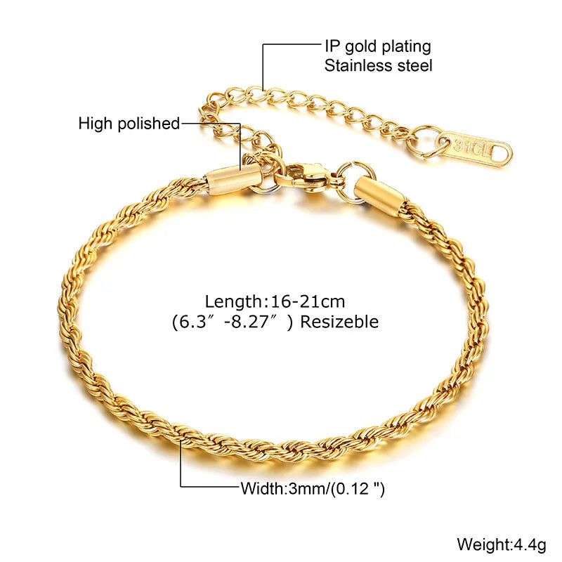 Nicht anlaufendes Edelstahlarmband vergoldet stapelbar für Damen, dünnes Fischgrätenkettenarmband wasserdichter Schmuck Geschenk