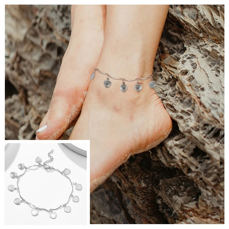 Schlangenketten-Fußkettchen für Damen und Mädchen, verstellbar, Sommer-Strand-Fußkettchen, Armband, Muttertagsgeschenke, Edelstahl, nicht allergisch
