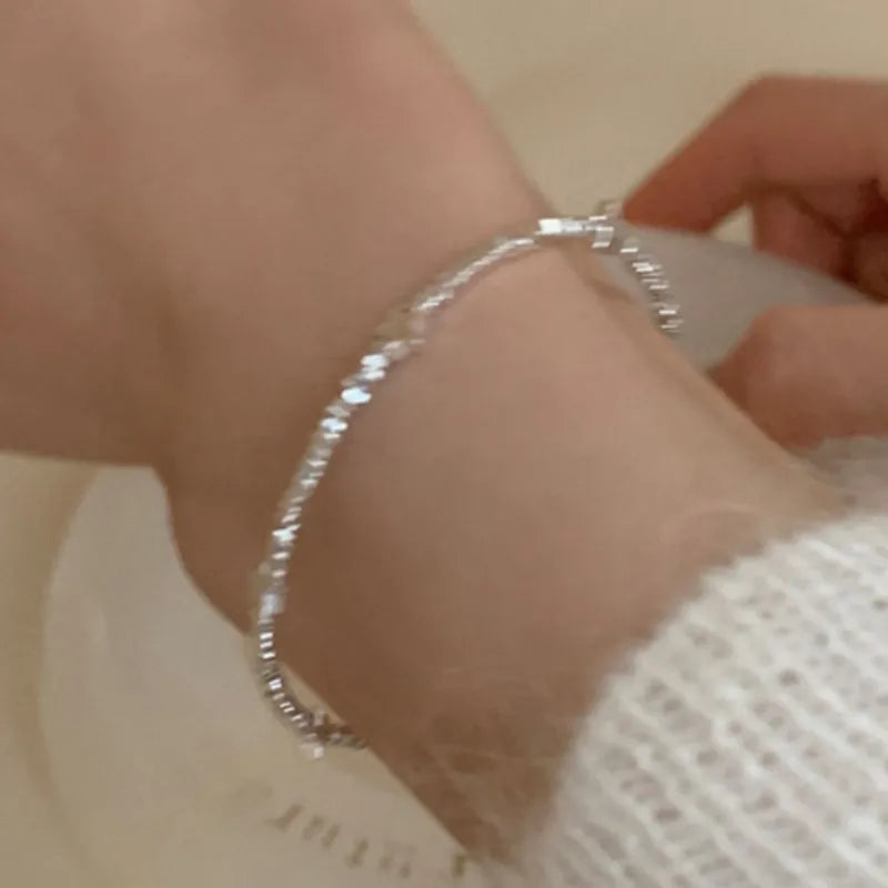 925er Sterlingsilber Sternperlen Armband für Frauen Fragmentiertes Silber Süß Romantisch Vielseitig Trend Schmuck Geschenke Dropshipping